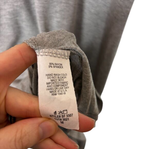 NWT Six Fifty Brooke Gray Short Sleeve Layered Knit Mini Dress Women’s Medium - Picture 6 of 7